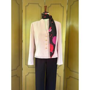 Vintage Kasper blazer jacket in soft pink, size 12